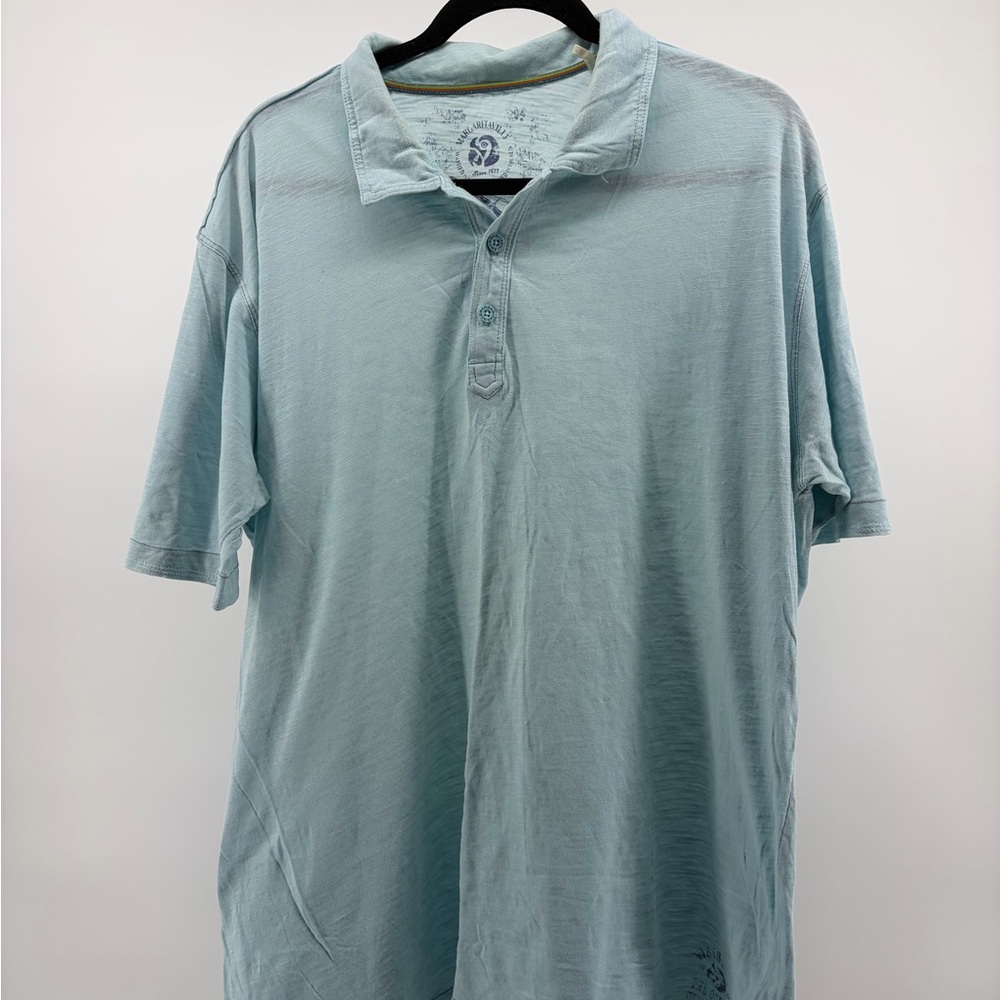 Margaritaville Polo Men's Shirt Sky Blue Vacation Logo Cotton‎ Sz XL S058